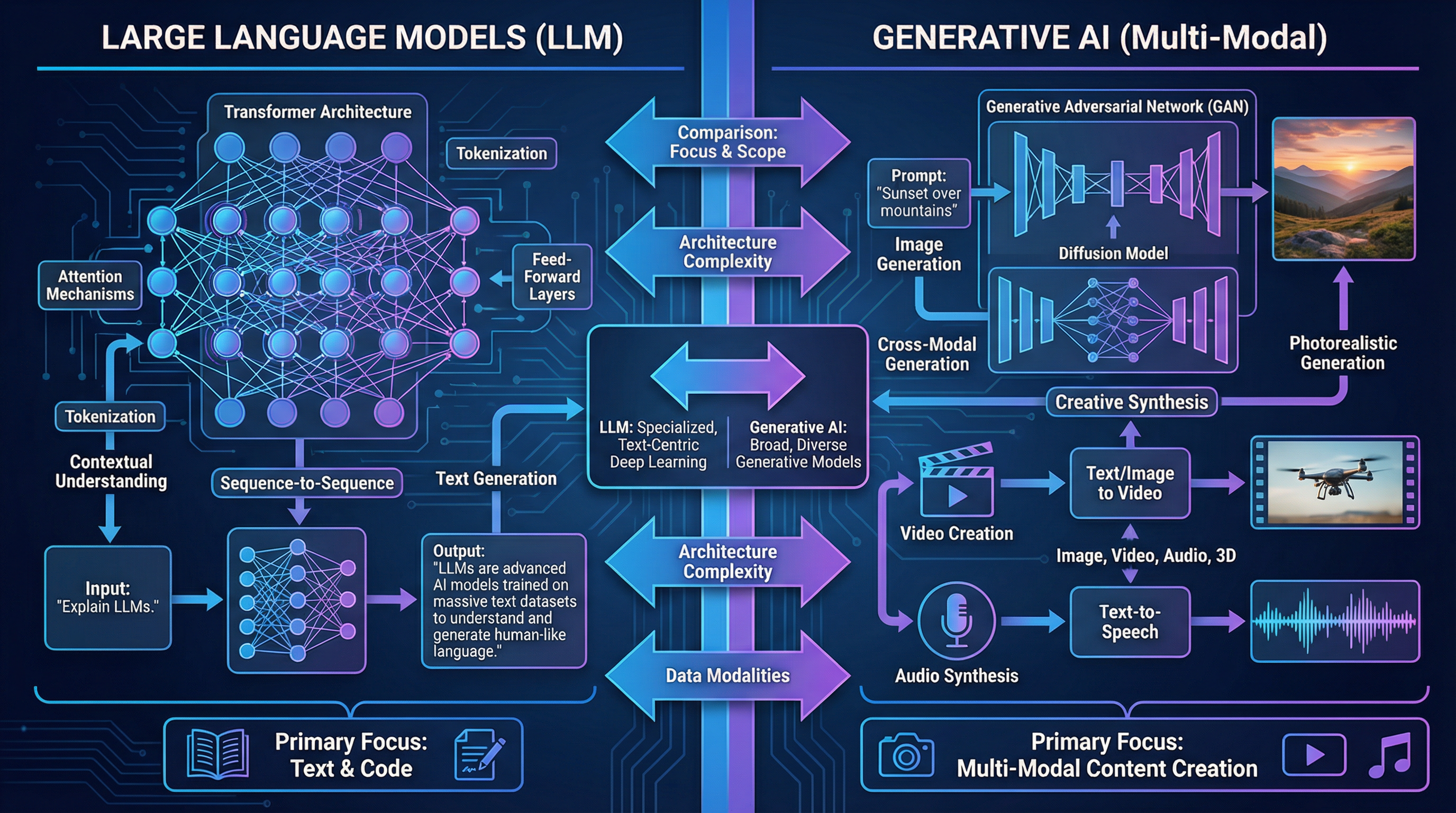 LLMと生成AIの違いを徹底解説!仕組みと活用事例